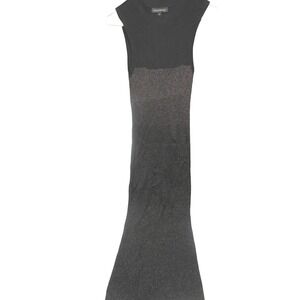 Banana Republic Black Knit Dress Gold Metallic Sparkle Stripe Sleeveless Small